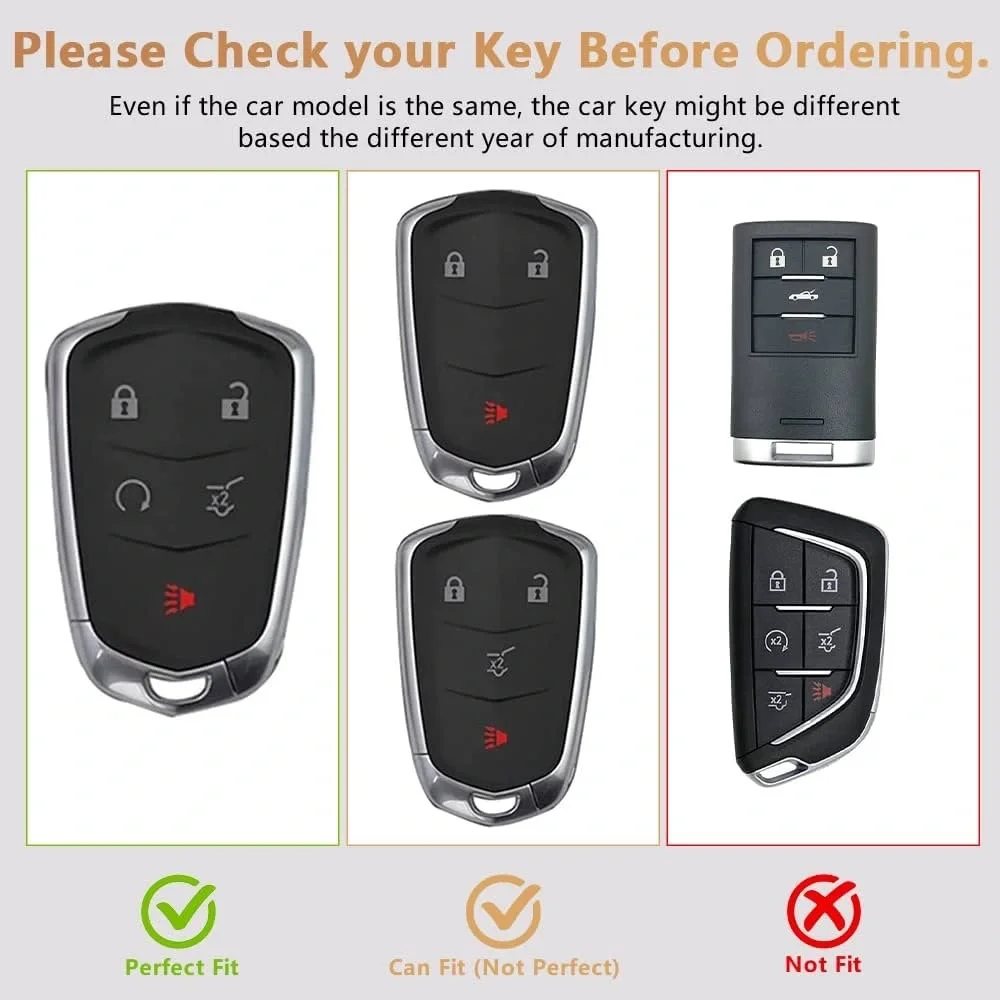 Set for Two 🤍 Cadillac KeyFob Case/Keychain - Picture 3 of 8
